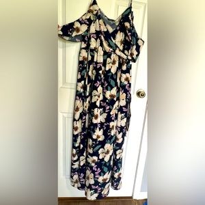 Cold shoulder dress. Worn once. Tie on back. Spaghetti strap.